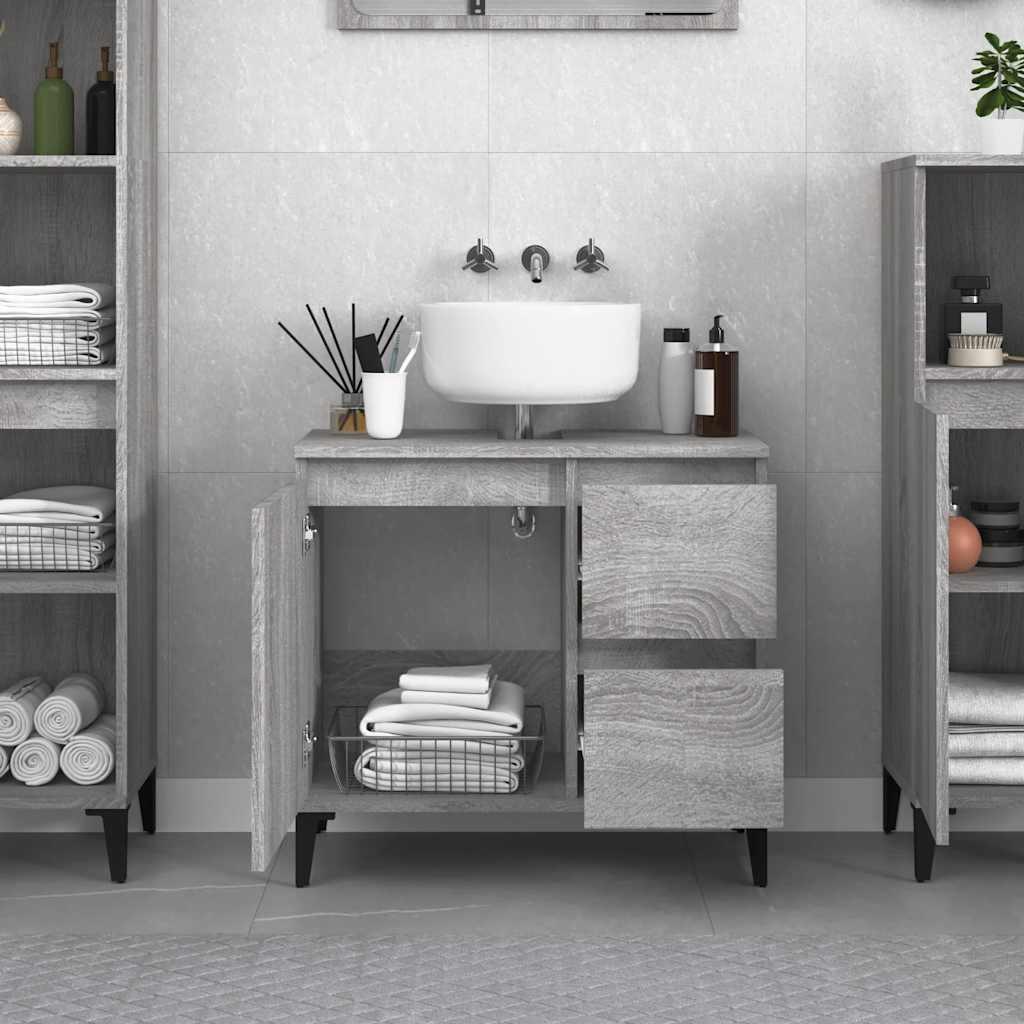 Bathroom Cabinet | Grey Sonoma | Engineered Wood, Metal | Standard
