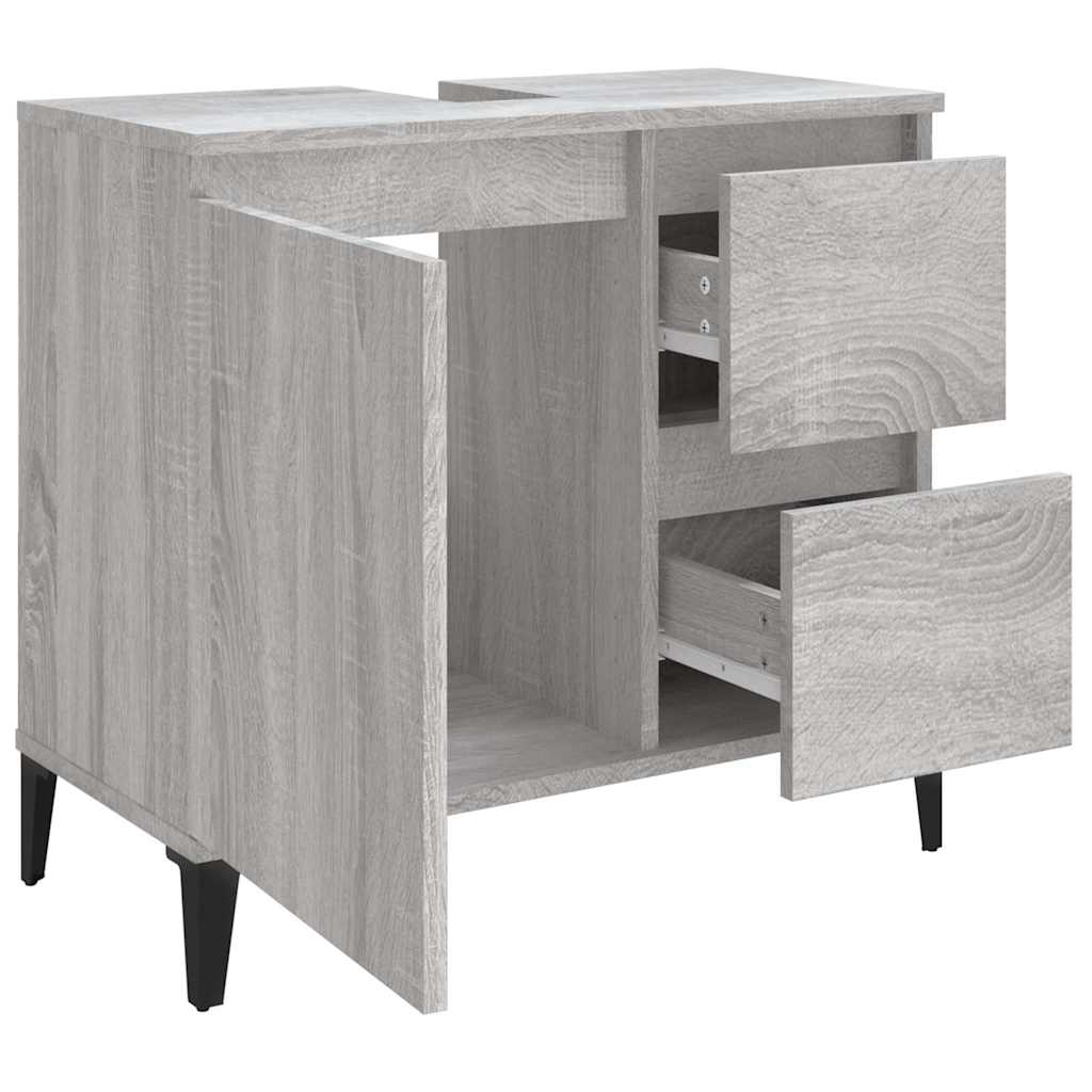 Bathroom Cabinet | Grey Sonoma | Engineered Wood, Metal | Standard
