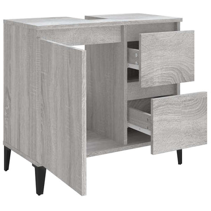 Bathroom Cabinet | Grey Sonoma | Engineered Wood, Metal | Standard