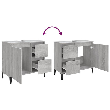 Bathroom Cabinet | Grey Sonoma | Engineered Wood, Metal | Standard