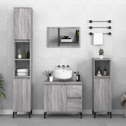 Bathroom Cabinet | Grey Sonoma | Engineered Wood, Metal | Standard