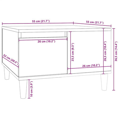 Coffee Table Smoked Oak 55x55x36.5 cm Engineered Wood