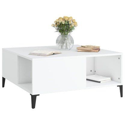 Coffee Table White 80x80x36.5 cm Engineered Wood