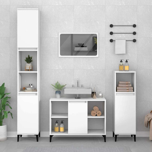 Sink Cabinet | White | Engineered wood, Metal | Medium