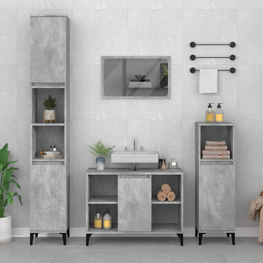 Sink Cabinet | Concrete Grey | Engineered Wood | Medium