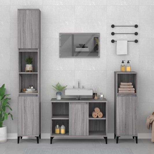 Sink Cabinet | Grey Sonoma | Wooden Structure | Medium Size