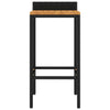Bar Stools 2 pcs Black Poly Rattan and Solid Wood Acacia