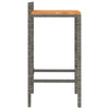 Bar Stools 2 pcs Grey Poly Rattan and Solid Wood Acacia