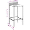 Bar Stools 2 pcs Grey Poly Rattan and Solid Wood Acacia