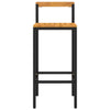 Bar Stools 4 pcs Black Poly Rattan and Solid Wood Acacia