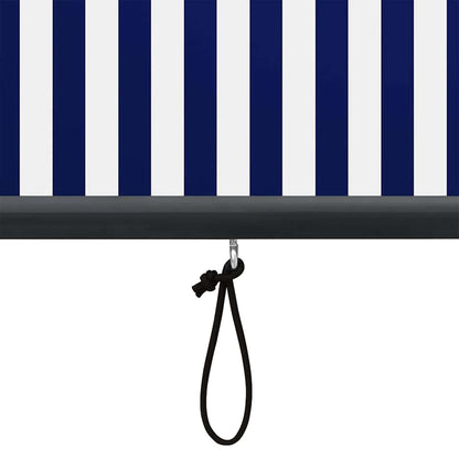 Roller Blind Blue and White 180 x 250 cm Fabric and Aluminum
