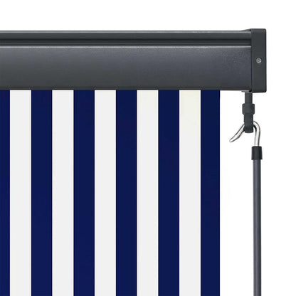 Roller Blind Blue and White 180 x 250 cm Fabric and Aluminum