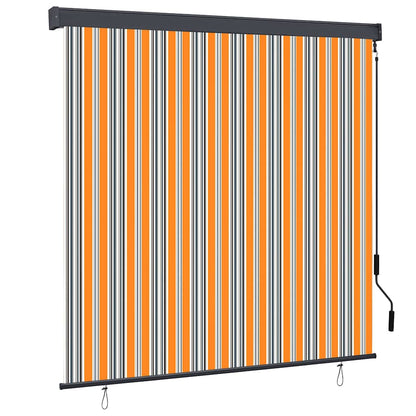 Roller Blind Yellow and Blue 180 x 250 cm Fabric and Aluminum