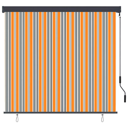 Roller Blind Yellow and Blue 180 x 250 cm Fabric and Aluminum