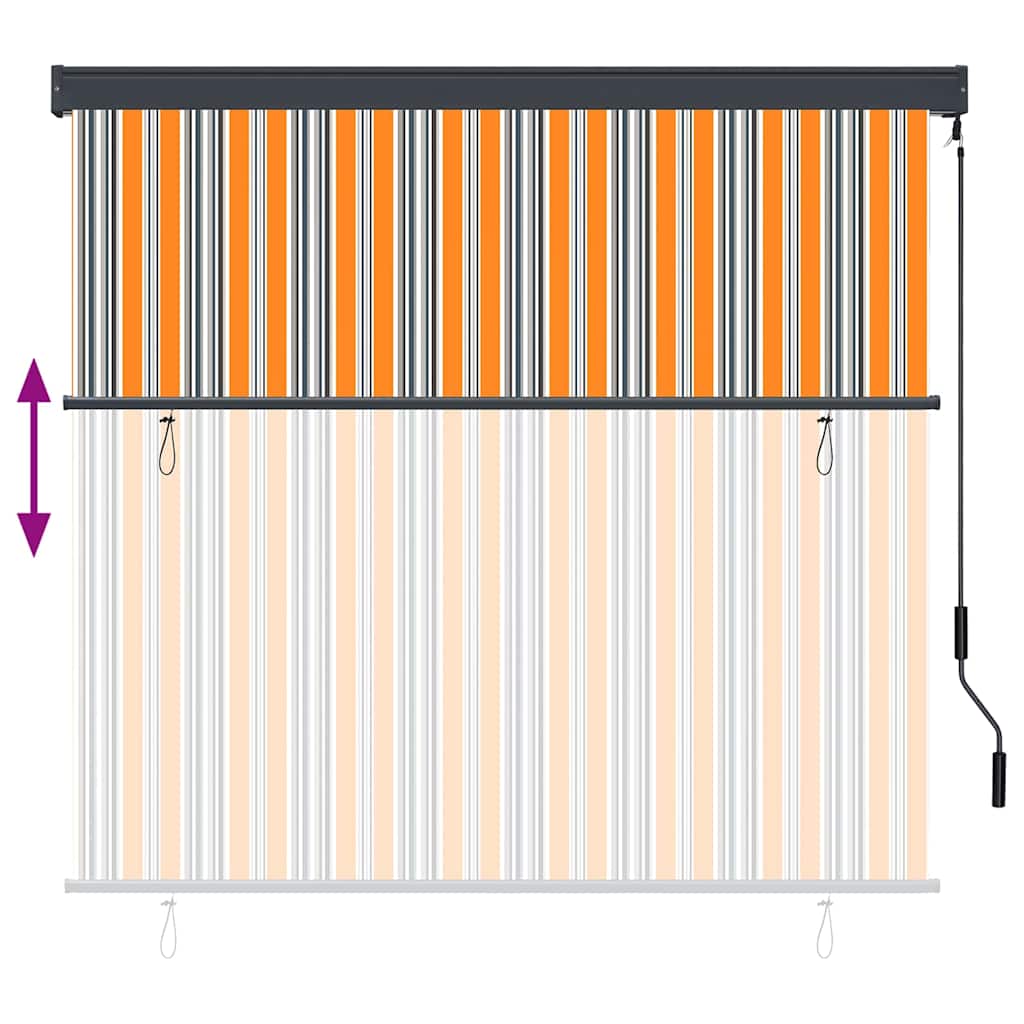 Roller Blind Yellow and Blue 180 x 250 cm Fabric and Aluminum