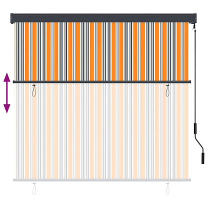 Roller Blind Yellow and Blue 180 x 250 cm Fabric and Aluminum