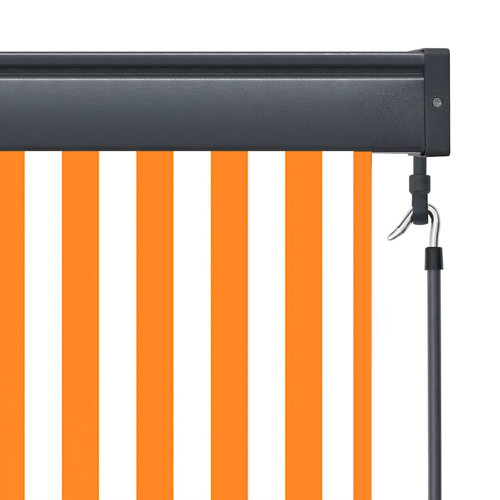 Roller Blind White and Orange 180 x 250 cm Fabric and Aluminum