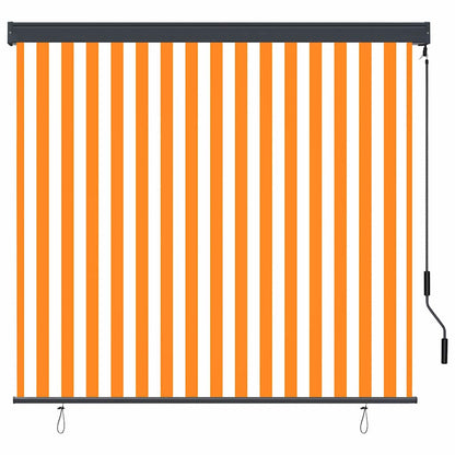 Roller Blind White and Orange 180 x 250 cm Fabric and Aluminum
