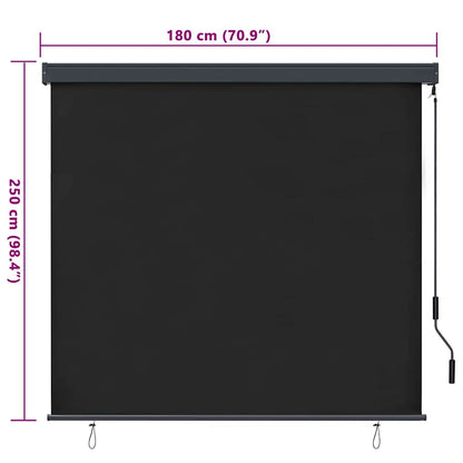 Roller Blind Anthracite 180 x 250 cm Fabric and Aluminum