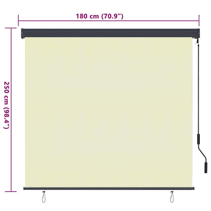 Roller Blind Cream 180 x 250 cm Fabric and Aluminum