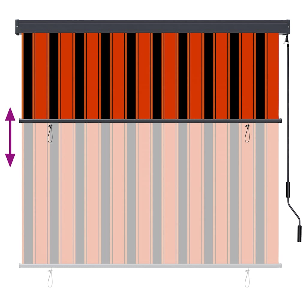 Roller Blind Orange and Brown 180 x 250 cm Fabric and Aluminum