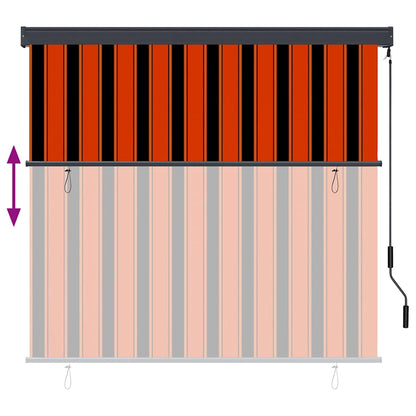 Roller Blind Orange and Brown 180 x 250 cm Fabric and Aluminum
