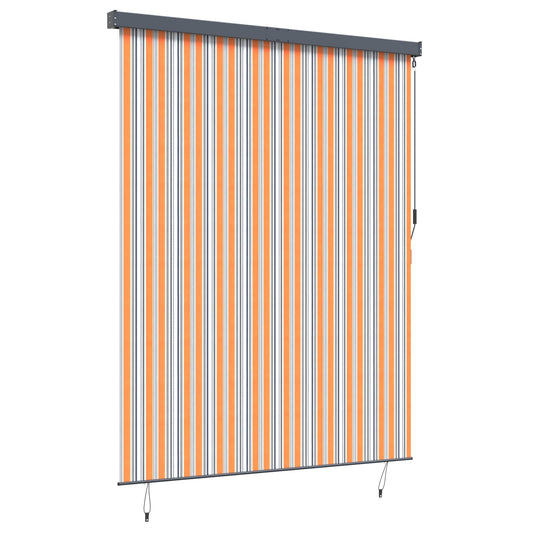 Roller Blind Yellow and Blue 220 x 250 cm Fabric and Aluminum