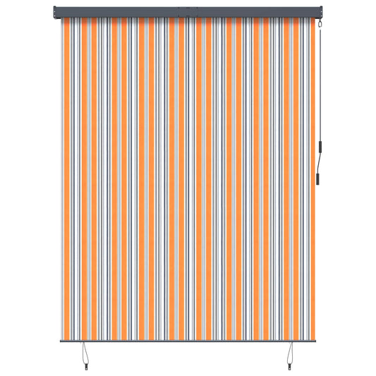 Roller Blind Yellow and Blue 220 x 250 cm Fabric and Aluminum
