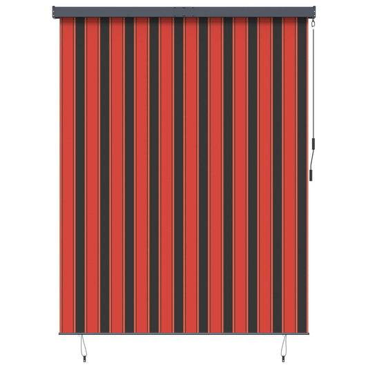 Roller Blind Orange and Brown 220 x 250 cm Fabric and Aluminum