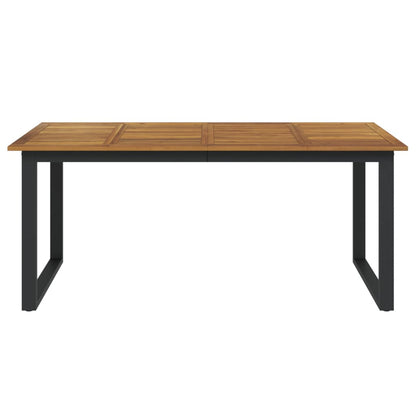 Garden Table with U-shaped Legs 180x90x75 cm Solid Wood Acacia