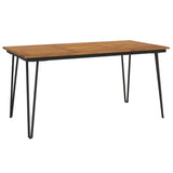 Garden Table with Hairpin Legs 160x80x75 cm Solid Wood Acacia