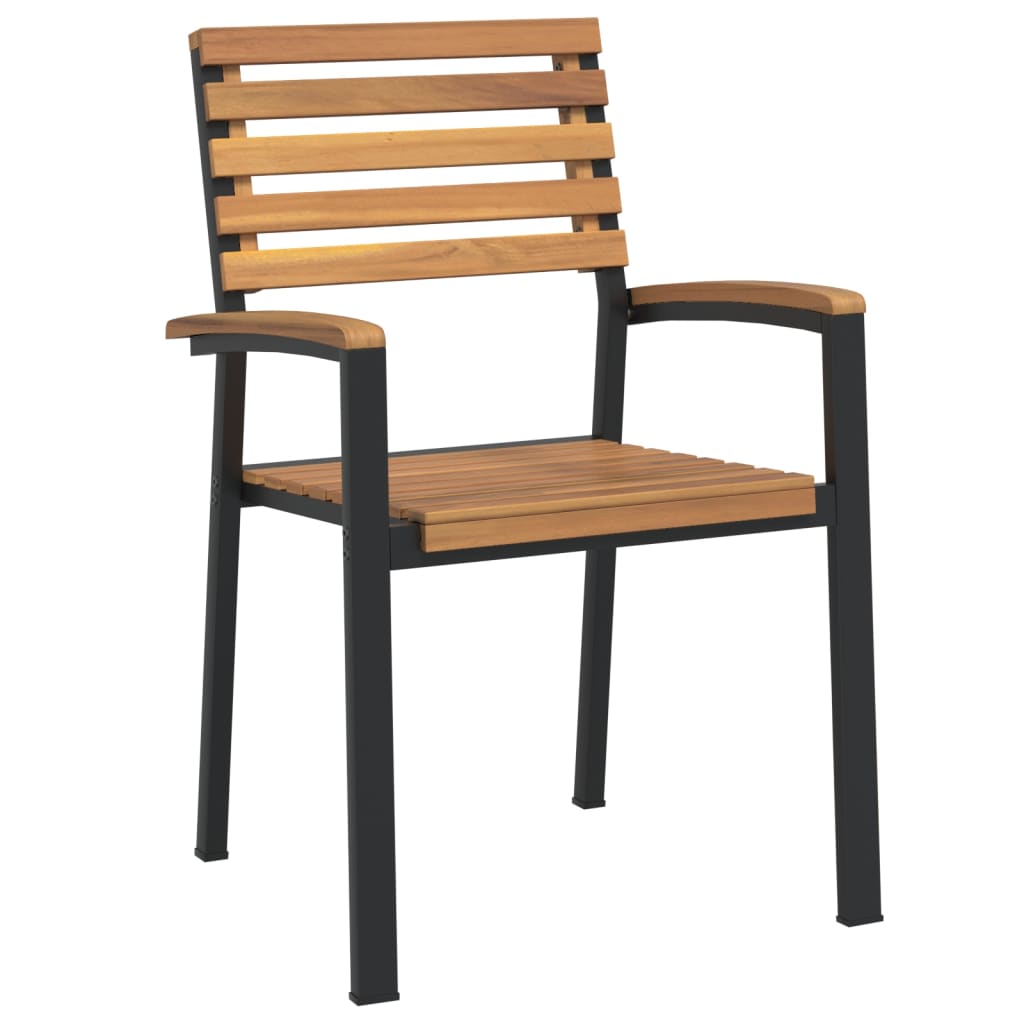 Stackable Garden Chair | Set of 4 | Brown, Black