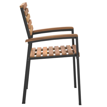 Stackable Garden Chair | Set of 4 | Brown, Black