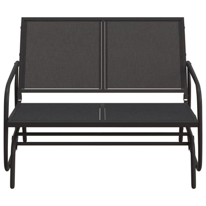 Garden Glider Bench Black 120.5x76x86.5 cm Textilene&Steel