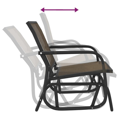 Garden Glider Chairs 2 pcs Brown 61x76x87 cm Textilene&Steel
