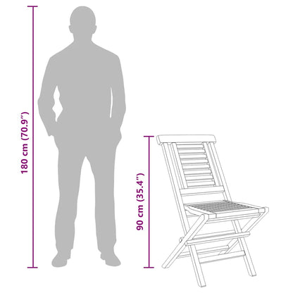 Folding Garden Chair | Set of 2 | Teak | Solid teak wood | Standard