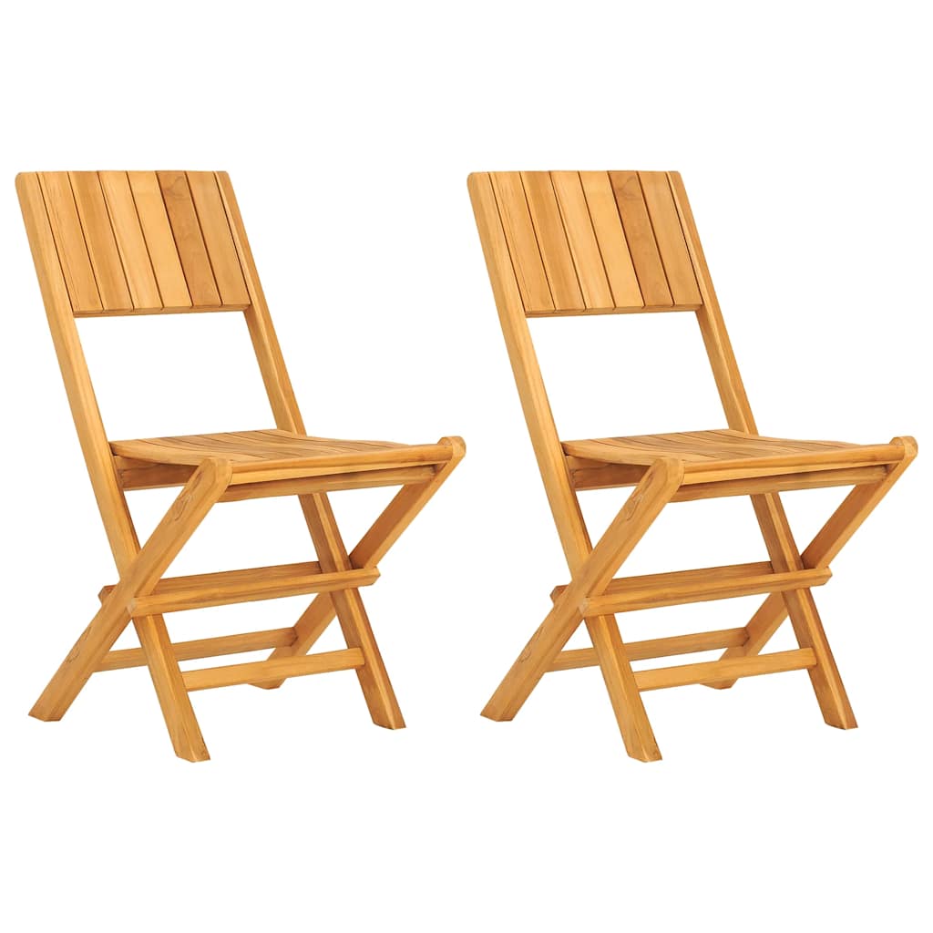 Folding Garden Chair | Set of 2 | Teak | Solid Teak Wood | Regular