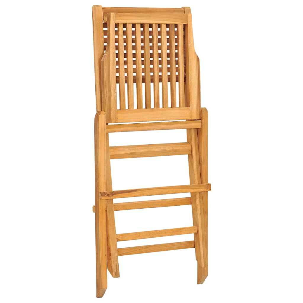 Folding Garden Chair | Set of 2 | Natural Wood | Solid Teak Wood | Medium