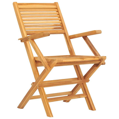 Folding Garden Chair | Set of 2 | Natural Teak | Solid teak wood