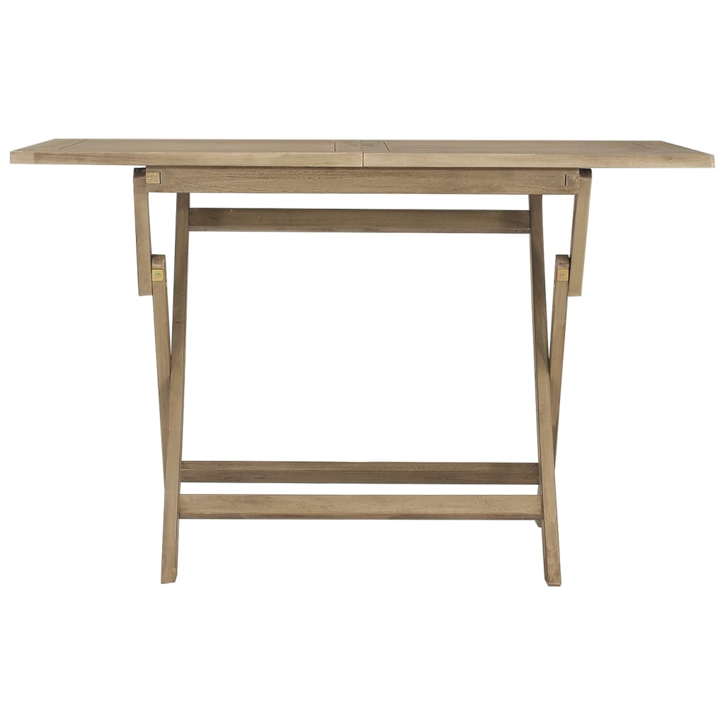 Folding Patio Table Gray 47.2"x27.6"x29.5" Solid Wood Teak