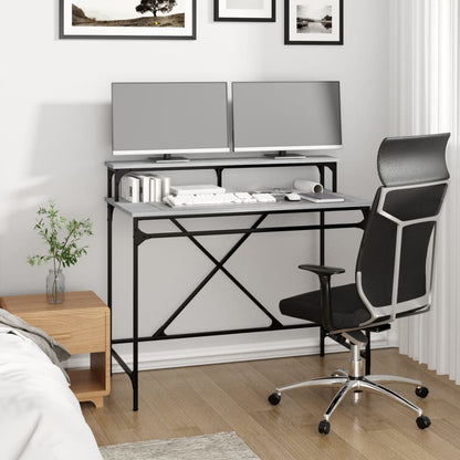 Desk Grey Sonoma 100x50x90 cm Engineered Wood and Iron