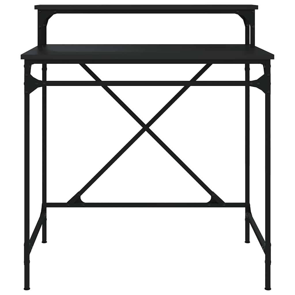Desk Black 80x50x90 cm Engineered Wood and Iron