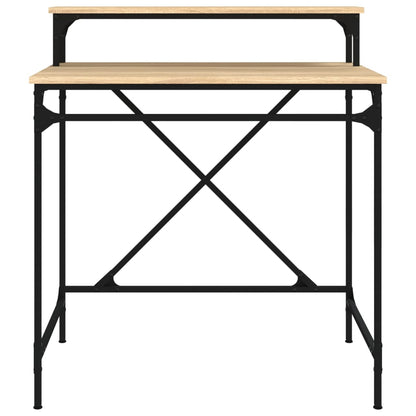 Desk Sonoma Oak 80x50x90 cm Engineered Wood and Iron