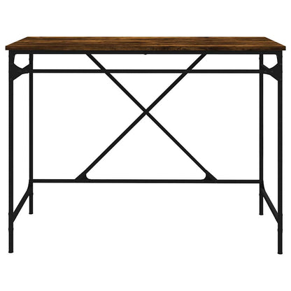 Desk Smoked Oak 100x50x75 cm Engineered Wood and Iron