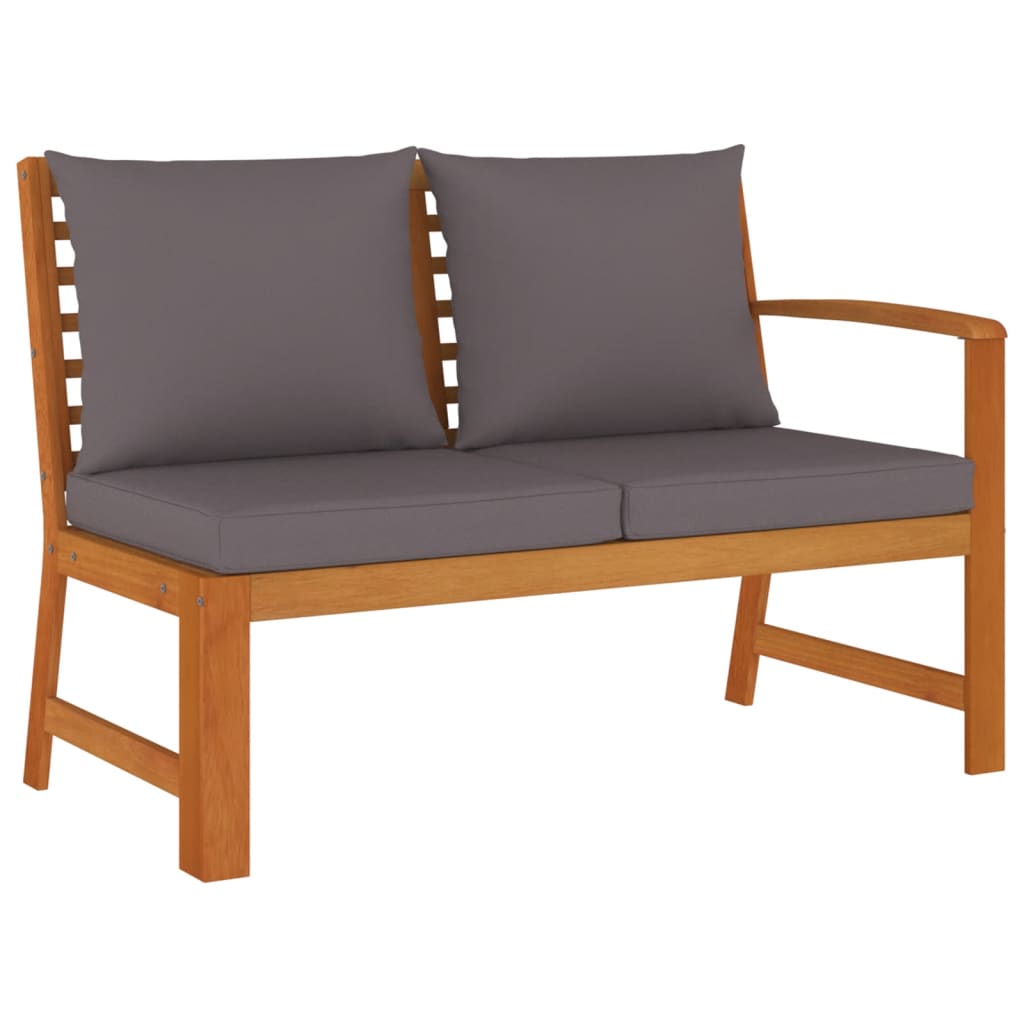 4 Piece Patio Dining Set with Cushions Solid Wood Acacia