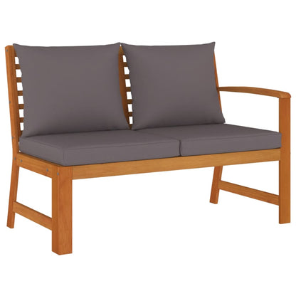 4 Piece Patio Dining Set with Cushions Solid Wood Acacia