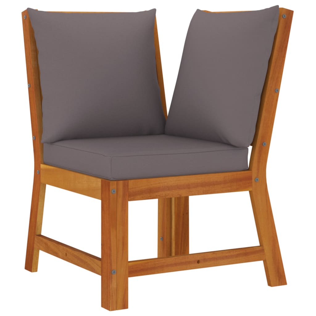 4 Piece Patio Dining Set with Cushions Solid Wood Acacia