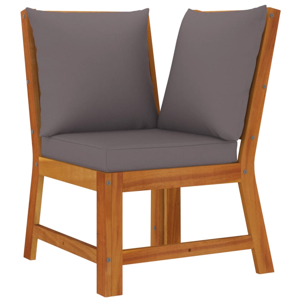 6 Piece Patio Dining Set with Cushions Solid Wood Acacia