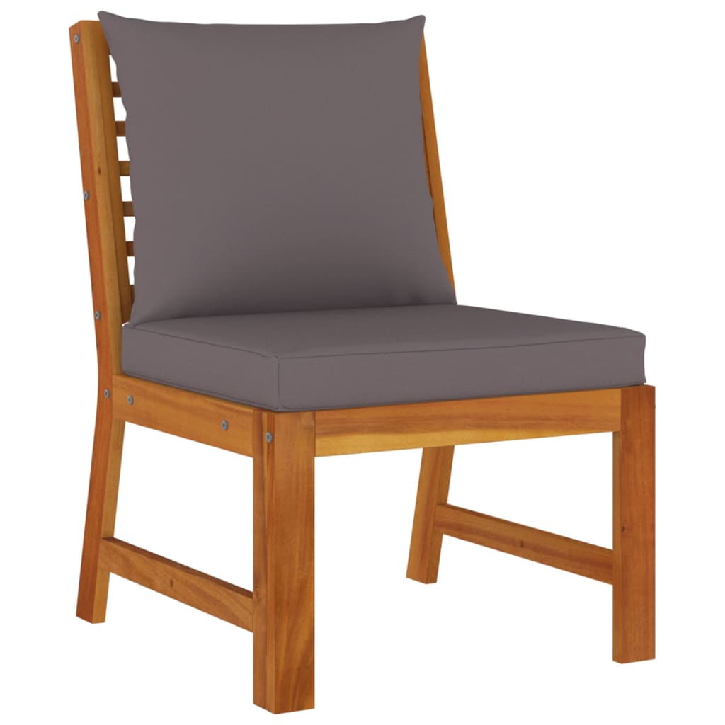 9 Piece Patio Dining Set with Cushions Solid Wood Acacia