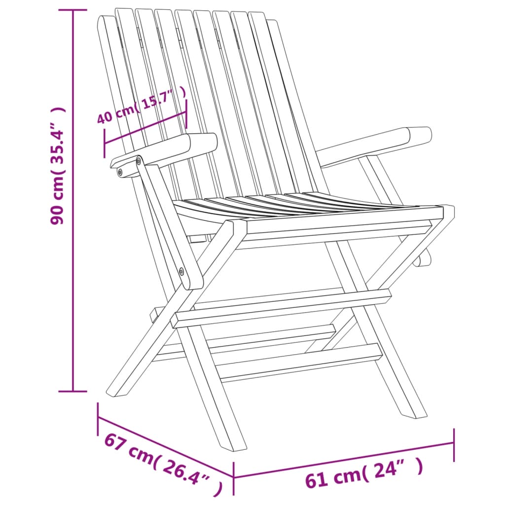 Garden Dining Set | Natural Teak | Solid Teak Wood | Medium | Foldable